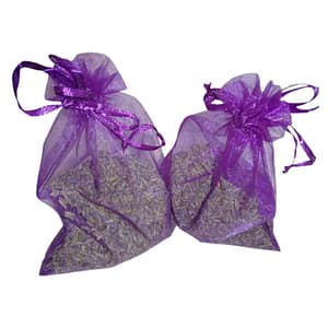 Organic Lavender-Filled Organza Bags. A photo of 2 Organic Lavender-Filled Organza Bags.
