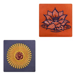 Yoga Bolster Replacement Embroidered Covers, lotus flower and Om and sun options