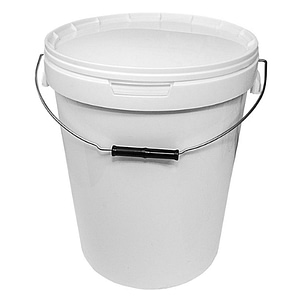 White Storage Bucket With Tamper Evident Lid, 25L (Food Grade)