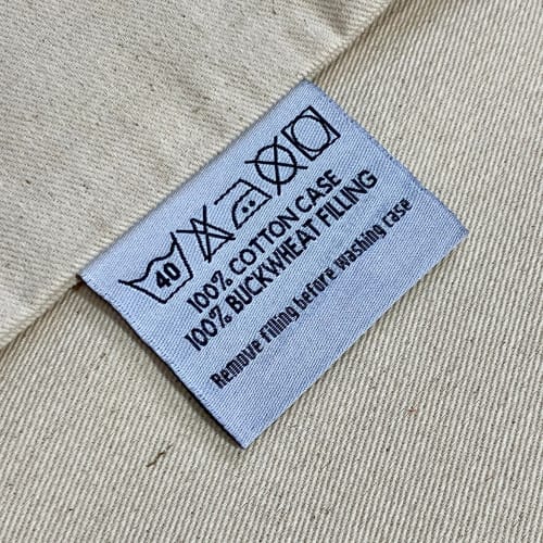 Pillowcase care label. Wash at 40°