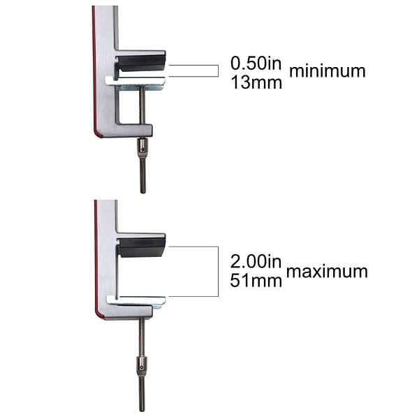 Deluxe Mill clamp dimensions
