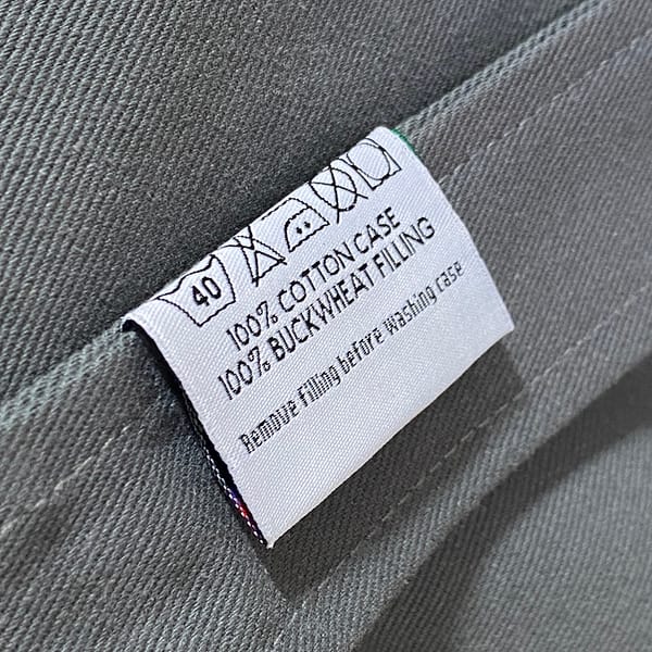 reverse of logo label, care instructions